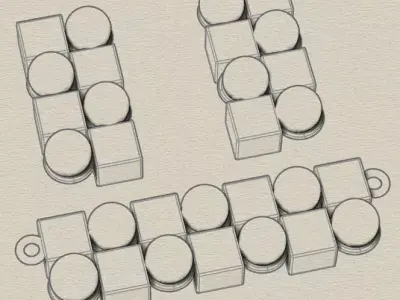 pearl jewelry set earring and pendant 3D print model