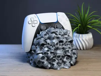 skulls Ps5 controller stand 3D print model