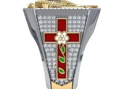 Scottish Rite 32 Degree Masonic Ring 3D print model