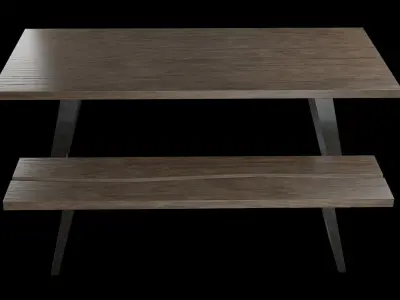 Dining Table Set-07 Low-poly 3D model