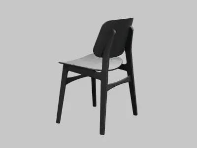 Soborg  Chair Black Ash wood Low-poly 3D model