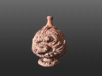 Serpe Terracotta Vase with Antique mandala details 3D model