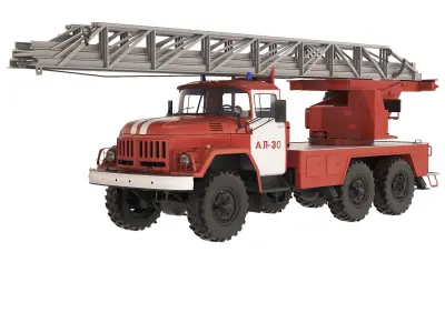 ZiL 131 AL-30 fire truck 1988 3D model