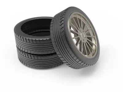 Car Wheel and Tyre 3D model