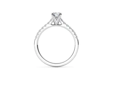 ZDR007 solitaire diamond engagement ring 3D print model