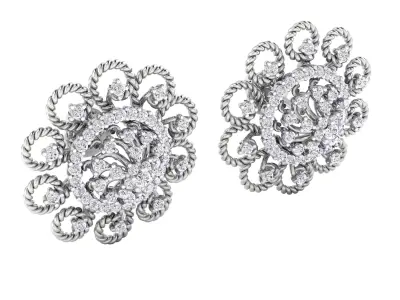 Diamond Studs Earrings Render 3dm STL SLC JCD OBJ FBX Details 3D print model