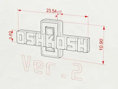 Printable logo Truck Oshkosh MTVR Cross RC TC6 scale 12 3D print model