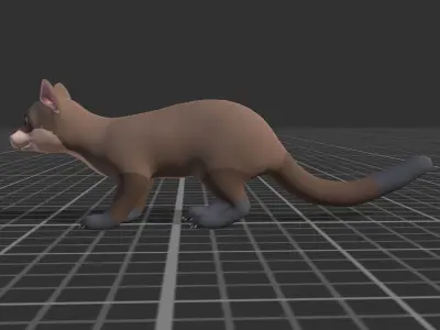 Cartoon Marten Low-poly 3D model