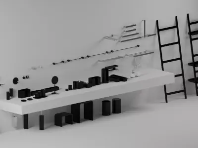 Decor Walther bathroom set  Low-poly 3D model