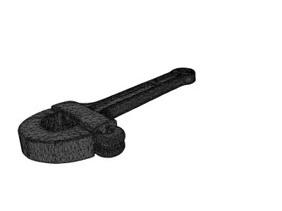 Realistic Adjustable Wrench 3D Model Low-poly 3D model