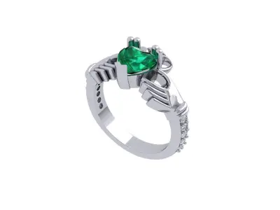 Heart Ring With Hand 3D print model