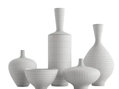 Ceramic Vases Set 1 by Berndt Friberg 3D model
