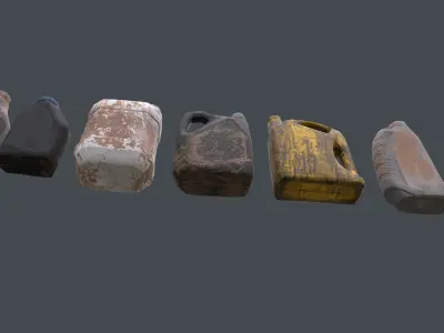 Car oil bottles Low-poly 3D model