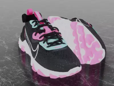 Nike 3D Shoes - Pink Blue - DMSX - Series Low-poly 3D model