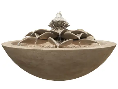 Lotus Flower Bowl Fountain 3D model