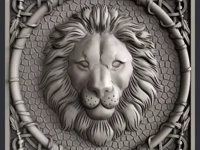 3d STL models for CNC lion 3D model purchase