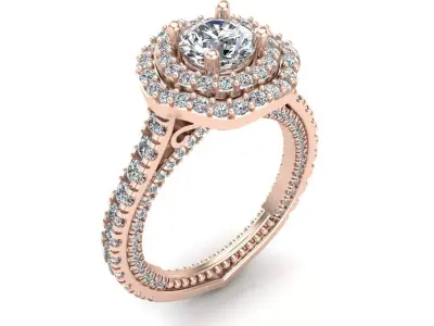 Diamond Engagement Ring 13-MW 3D print model