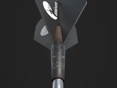 Steel Dart Pin - Low Poly PBR Game Ready Low-poly 3D model