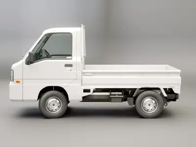 Subaru Sambar 2011 Kei Truck Low-poly 3D model