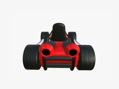 Cartoon Kart I01 Red - Vehicle Racing Design Low-poly 3D model