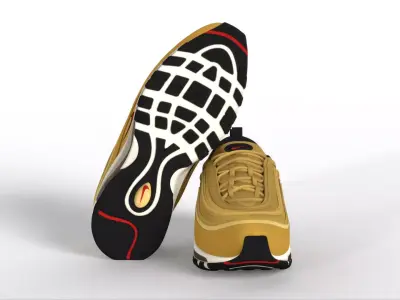 Nike Air Max 97 OG QS  Metallic Gold  884421 700 Low-poly 3D model