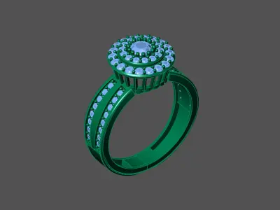 Womens Rings With Stone Ring Ready STL 3DM Models Rings women 3D print model