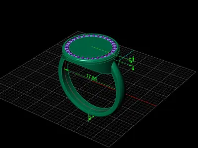 STL 3DM Print Ready Women Diamond Ring Lightweight Printable  3D print model 43