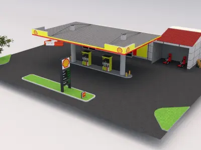 Shell Gas Station 3D model