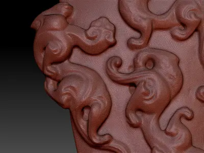 Chi Dragon ancient jade carving 3D print model