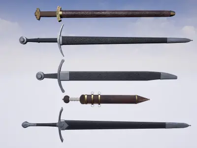 Weapons Series - Swords - Mini Pack Low-poly 3D model