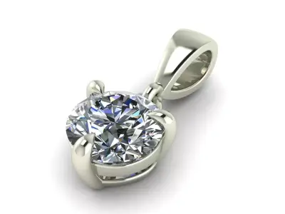 ETC-001 pendant with oval cut diamond Free 3D print model