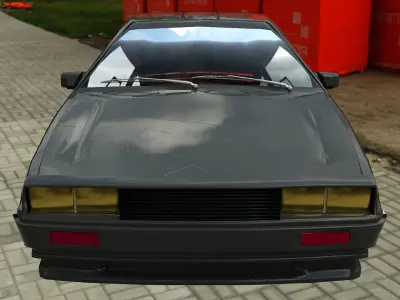 Delorean DMC-12 Low-poly 3D model