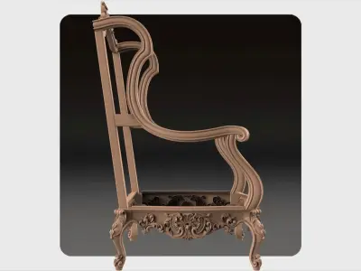 Carved sofa ornament for cnc 03 3D model