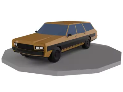 Classic Car LowPoly Low-poly 3D model