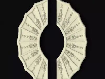 Central decor ornament for furniture 3D model 1020