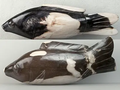 Hand-Carved Petrified Wood Kois Collection