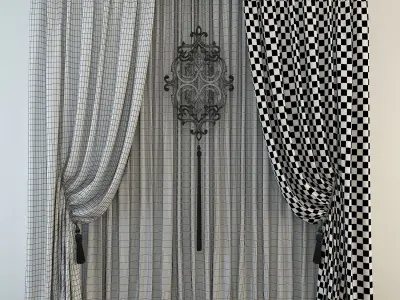 Set 01 Classic curtain 3D model