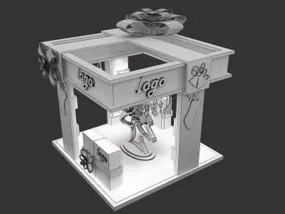  christmas kiosk booth a64 3D model