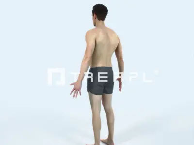 Virtue C Beach Animated Rigged Sports Man Low-poly 3D model