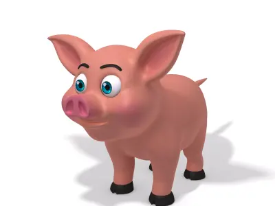 Pig cartoon 3D model