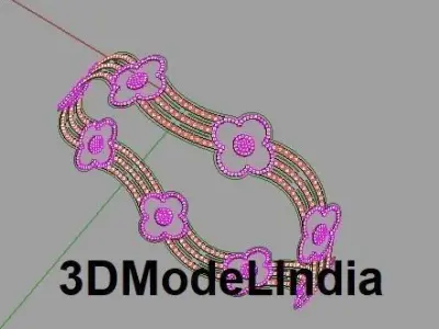 cnc machine cutting design gold Bangle  3D print model