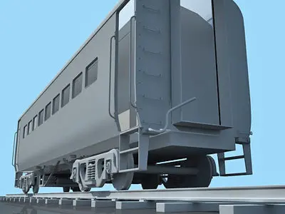 Detailed Set of 2 Train Cars 3D model