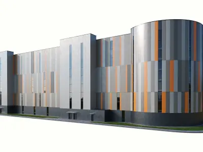 Multistorey car parking building 500 places 3D model