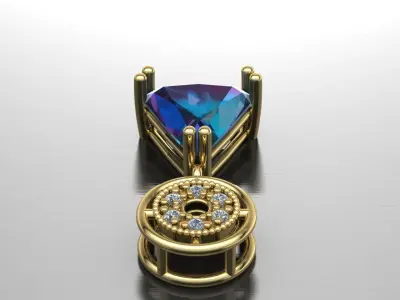 Round and triangle pendant 3D model 3D print model