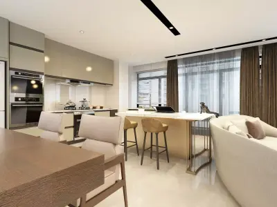 Studio Apartment Design 3D model