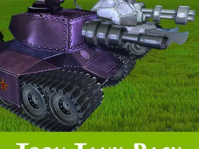 Toon Tanks pack Low-poly 3D model