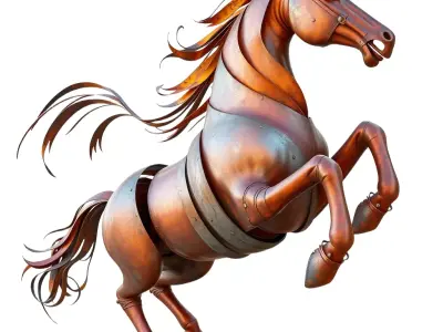 Rustic Bronze Horse model pack Low-poly 3D model