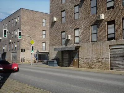 Street Scene Low-poly 3D model