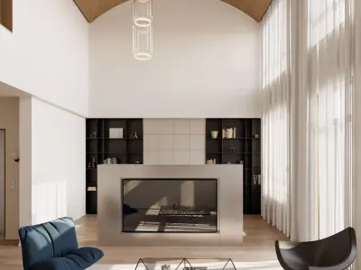 living room dining room interior scenes 44 3D model