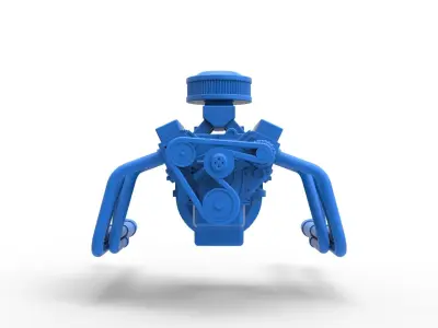 Engine V8 for water pumper Sand buggy Scale 1 to 25 3D print model